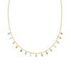 Collana Donna Amen In Argento 925 Dorato Con Cristalli Multicolor 1 - Verre Gioielli Collana Donna Amen In Argento 925 Dorato Con Cristalli Multicolor