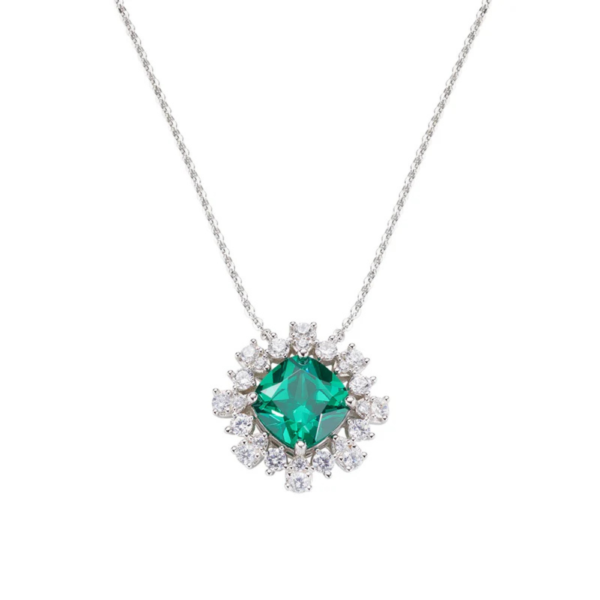 Collana Donna Amen In Argento 925 Stardust Con Zircone Verde E Bianchi