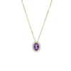 Collana Donna Igold In Oro Giallo 9 Kt Con Zircone Viola E Bianchi
