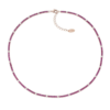 Collana Donna Tennis Amen In Argento 925 Rosato Con Zirconi Rossi E Bianchi
