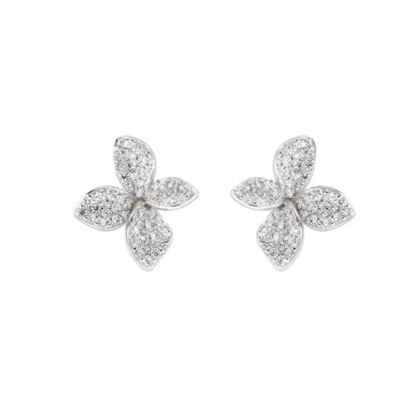 Orecchini Donna Amen In Argento 925 A Fiore Con Zirconi Bianchi