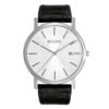 Orologio Uomo Bulova Solo Tempo Classic Elegant In Acciaio E Pelle Nera 2 - Verre Gioielli Orologio Uomo Bulova Solo Tempo Classic Elegant In Acciaio E Pelle Nera