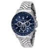Orologio Uomo Maserati Cronografo In Acciaio Silver E Blu Sfida