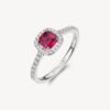 Anello Donna Brosway In Argento 925 Con Zirconi Bianchi E Rosso Rubino Fancy