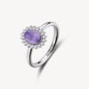 Anello Donna Brosway In Argento 925 Con Zirconi Bianchi E Viola Fancy