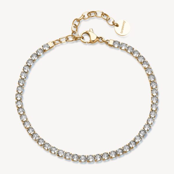 Bracciale Donna Tennis Brosway In Acciaio E Pvd Oro Giallo Con Cubic Zirconia Bianchi