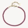 Bracciale Donna Tennis Brosway In Acciaio E Pvd Oro Giallo Con Cubic Zirconia Rosso Rubino