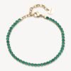 Bracciale Donna Tennis Brosway In Acciaio E Pvd Oro Giallo Con Cubic Zirconia Verdi
