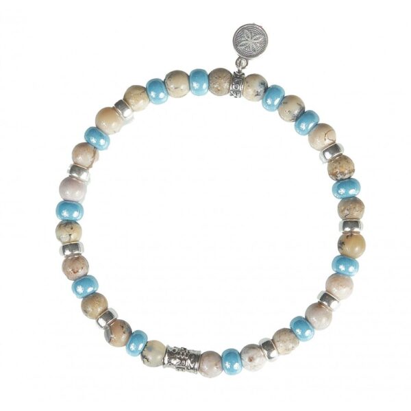Bracciale Elastico Uomo Gerba Con Pietre Dure E Murrine