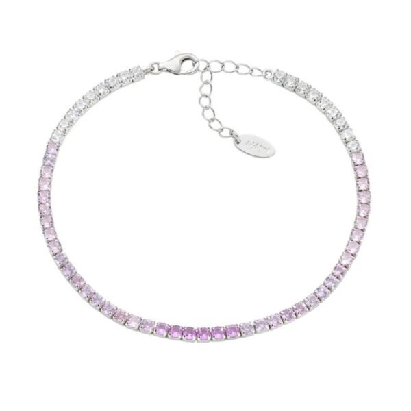 Bracciale Tennis Amen In Argento 925 Con Zirconi Degradè Viola