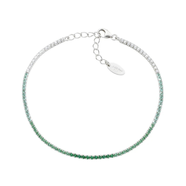 Bracciale Tennis Amen In Argento 925 Con Zirconi Verdi Degradè