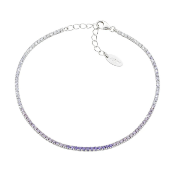Bracciale Tennis Amen In Argento 925 Con Zirconi Viola Degradè 3 - Verre Gioielli Bracciale Tennis Amen In Argento 925 Con Zirconi Viola Degradè