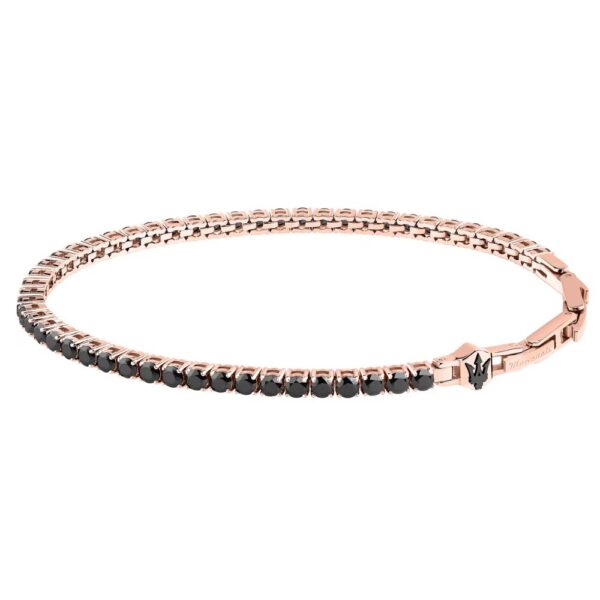 Bracciale Tennis Uomo Maserati In Acciaio Rosato E Zirconi Neri