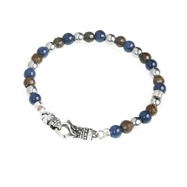 Bracciale Uomo Gerba Con Argento 925 E Pietre Dure Multicolor