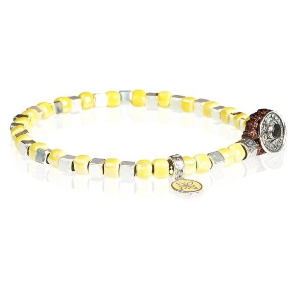 Bracciale Uomo Gerba Con Ceramica Gialla E Argento 925