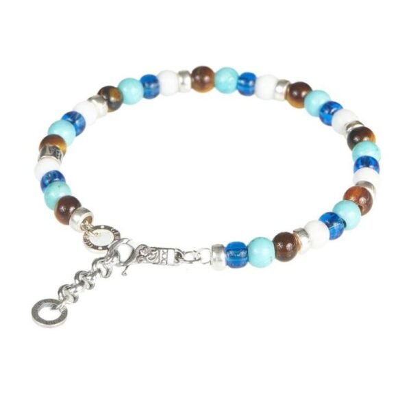 Bracciale Uomo Gerba In Argento 925 Con Pietre Dure Multicolor