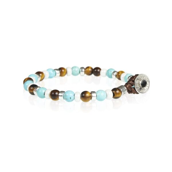 Bracciale Uomo Gerba Lab Con Argento 925 E Occhio Di Tigre Celeste