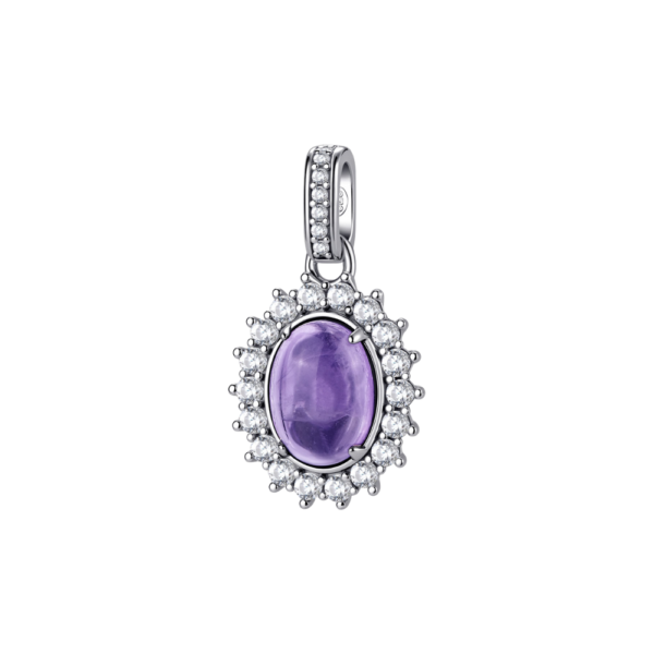Charm Donna Brosway In Argento 925 Con Zirconi Bianchi E Ametista Fancy
