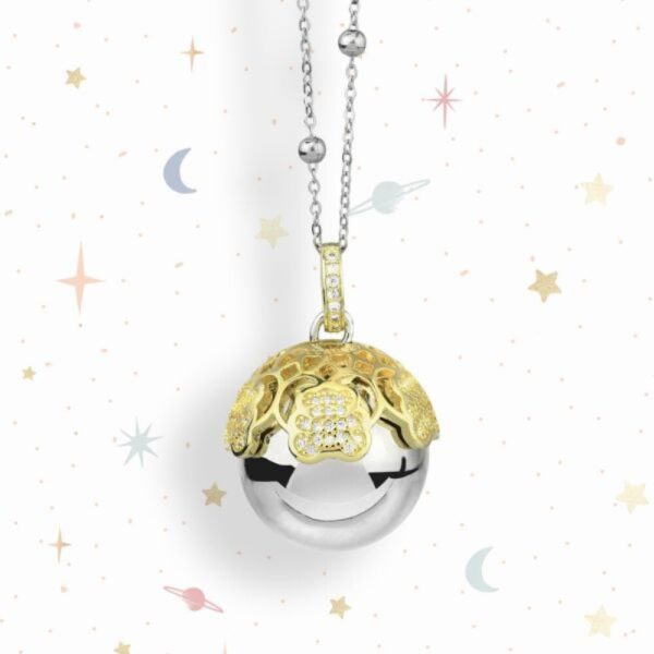 Collana Chiama Angeli In Bronzo Bicolore E Orsetti Boccadamo Con Peluche