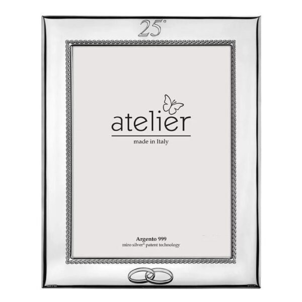 Cornice Portafoto 25°Anniversario Matrimonio Atelier In Argento 999