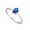 Anello Donna Kioto In Oro Bianco 9 Kt Con Diamanti 0.054 Ct E Zaffiro 0.46 Ct