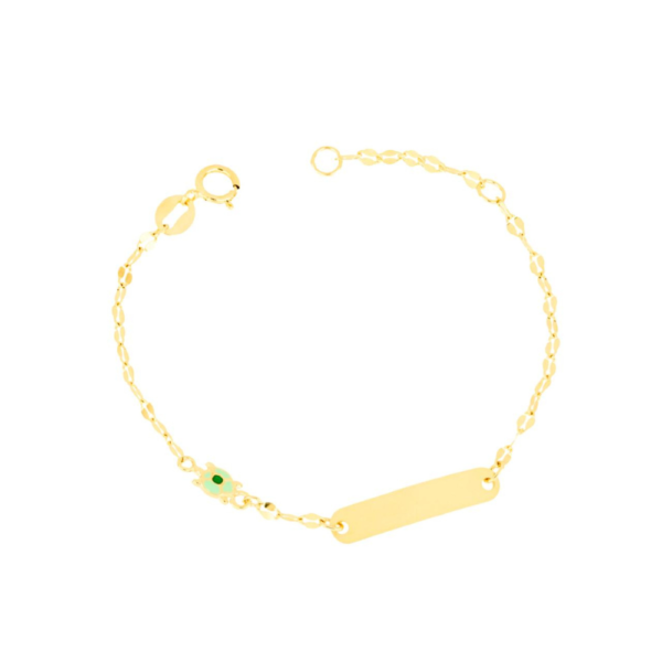 Bracciale Baby Igold In Oro Giallo 9 Kt Con Tartaruga E Piastra