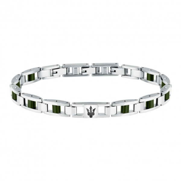Bracciale Uomo Maserati In Acciaio Silver E Ceramica Nera