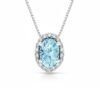 Collana Donna Kioto In Oro Bianco 9 Kt Con Diamanti 0.054 Ct E Acquamarina 0.45 Ct