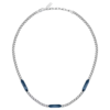Collana Uomo Maserati In Acciaio Silver E Blu 3 Verre Gioielli - l'istituzione del gioiello