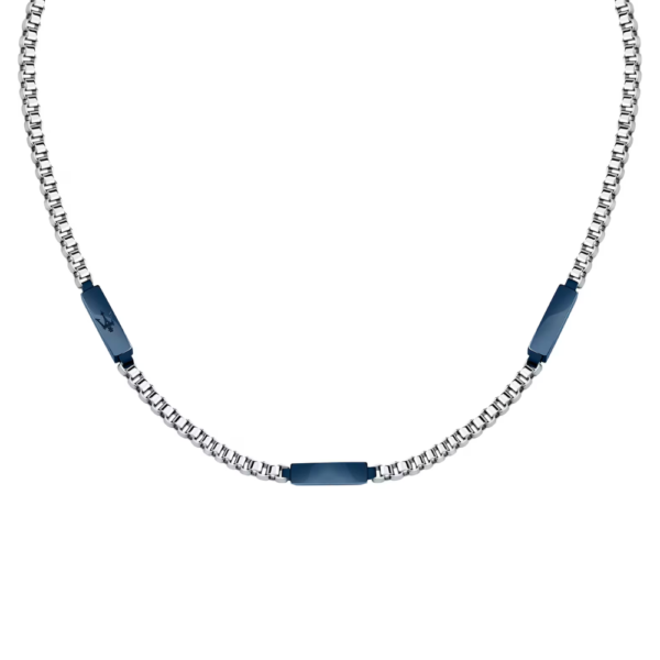 Collana Uomo Maserati In Acciaio Silver E Blu