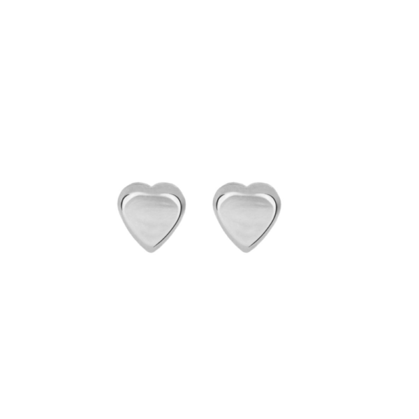 Orecchini Bambina IGold In Oro Bianco 9 Kt A Cuore 3 - Verre Gioielli Orecchini Bambina IGold In Oro Bianco 9 Kt A Cuore