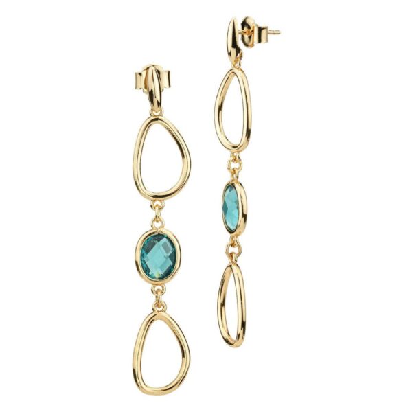 Orecchini Donna Boccadamo In Bronzo Placcato Oro Giallo E Cristallo Turchese