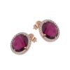 Orecchini Donna Boccadamo In Bronzo Placcato Oro Rosa Con Cristallo Rosso E Zirconi Bianchi 2 - Verre Gioielli Orecchini Donna Boccadamo In Bronzo Placcato Oro Rosa Con Cristallo Rosso E Zirconi Bianchi