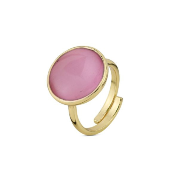 Anello Donna Boccadamo In Bronzo Placcato Oro Giallo E Cristalli Rosa