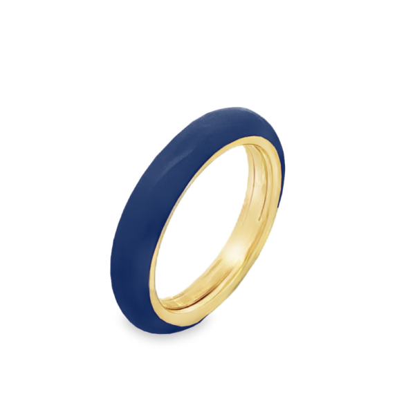 Anello Donna Labrioro In Argento 925 Dorato E Smalto Blu