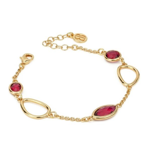 Bracciale Donna Boccadamo In Bronzo Placcato Oro Giallo E Cristalli Rossi