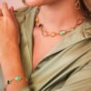 Bracciale Donna Boccadamo In Bronzo Placcato Oro Giallo E Cristalli Verde E Giallo 2 Verre Gioielli - l'istituzione del gioiello