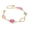 Bracciale Donna Boccadamo In Bronzo Placcato Oro Giallo E Cristalli Verde E Rosa