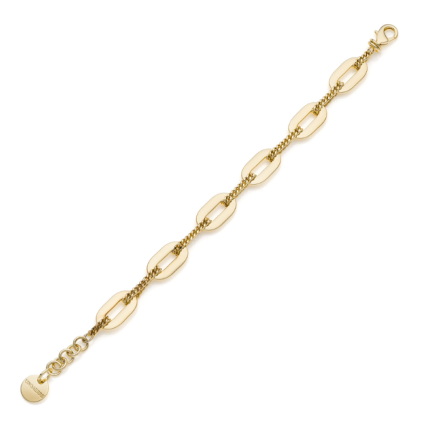 Bracciale Donna Unoaerre Con Maglie Ovali In Bronzo Dorato E Placcatura Oro Giallo