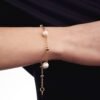 Bracciale Donna Unoaerre In Bronzo Placcato Oro Giallo E Perle Naturali 2 Verre Gioielli - l'istituzione del gioiello