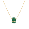 Collana Donna Labrioro In Argento 925 Dorato E Smalto Verde Con Elemento Centrale