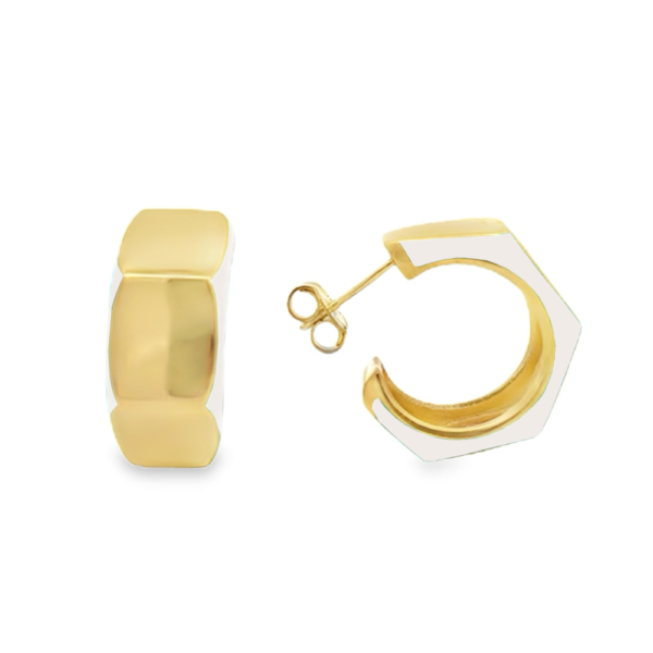 Orecchini Donna Semi Cerchio Labrioro In Argento 925 Dorato E Smalto Bianco