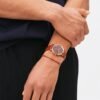 Orologio Uomo Classic Amber Daniel Wellington In Acciaio Rosato E Pelle Marrone 1 Verre Gioielli - l'istituzione del gioiello