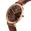 Orologio Uomo Classic Amber Daniel Wellington In Acciaio Rosato E Pelle Marrone 2 Verre Gioielli - l'istituzione del gioiello