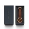 Orologio Uomo Classic Amber Daniel Wellington In Acciaio Rosato E Pelle Marrone 4 Verre Gioielli - l'istituzione del gioiello