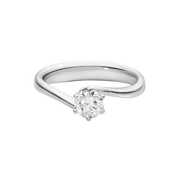 Anello Donna Solitario Recarlo In Oro Bianco 18 Kt E Diamanti 0.51 Ct