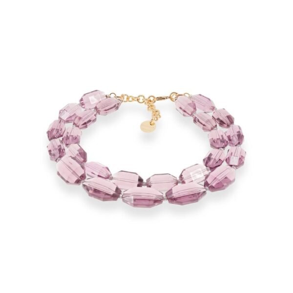 Collana Donna Antura Con Cristalli Di Resina Semitrasparente Viola