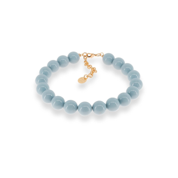 Collana Donna Antura Con Sfere In Resina Celeste