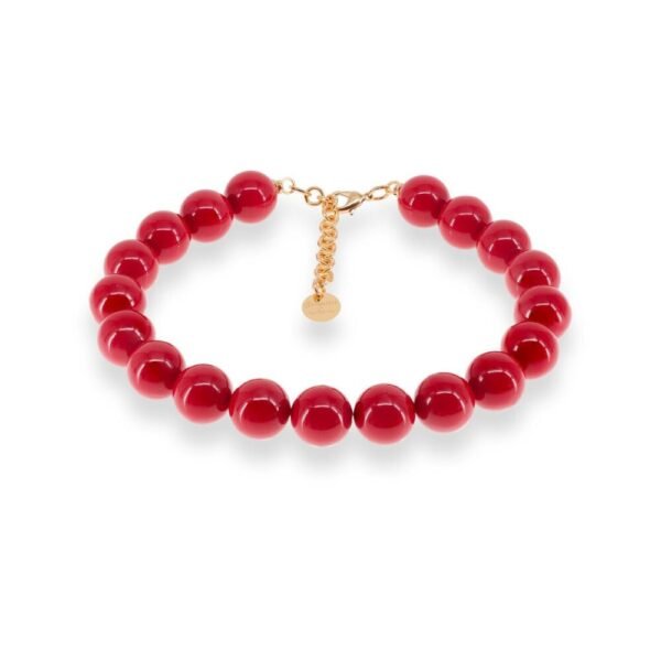 Collana Donna Antura Con Sfere In Resina Rossa