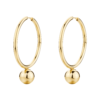Orecchini Donna Brosway Perfect In Acciaio E Pvd Oro Giallo A Cerchio Con Sfera Pendente